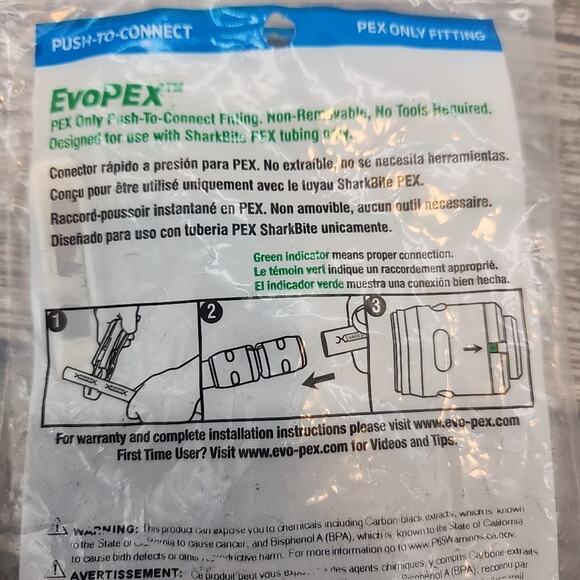 (3-Pk) SharkBite EvoPEX End Stop Push-to-Connect PEX 3/4" Lot of 3 [100] - Picture 11 of 13